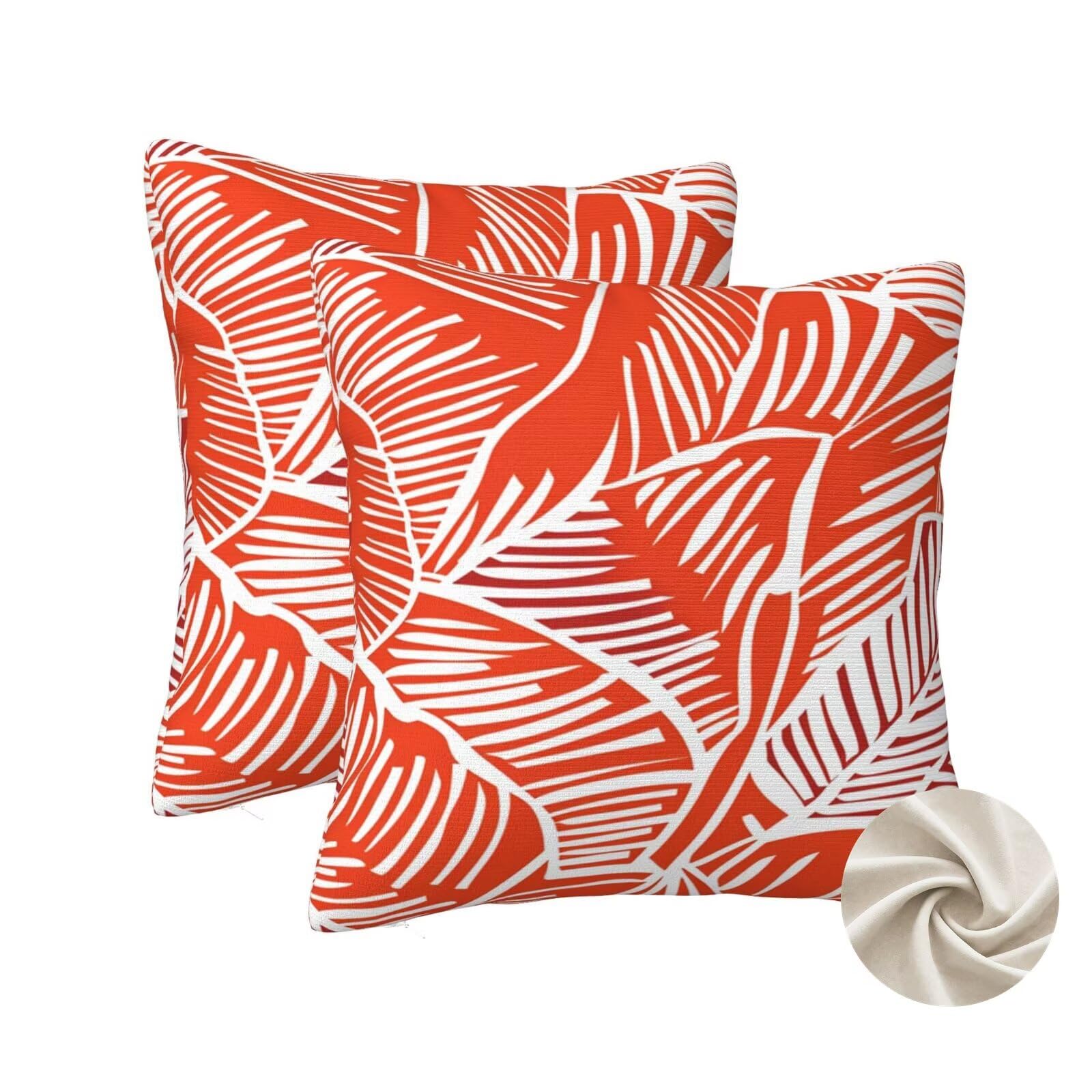 Housse de coussin orange 60x60 lot de 2 taie oreiller canapé