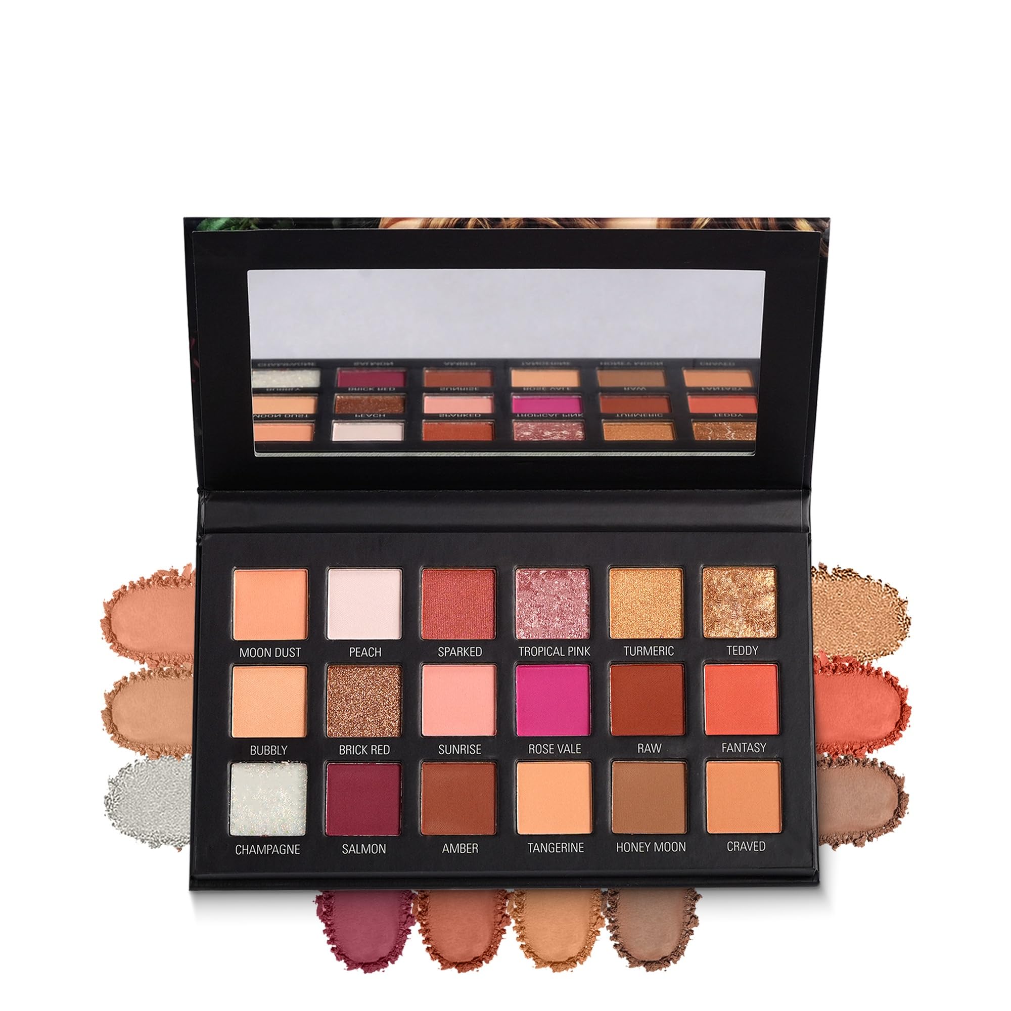FASHION COLOUR Desert Rose 18 Eyeshadow Palette | Highly Pigmented & Easy to Blend | Matte and Metallic Shades | Easy-To-Blend & Build Up | 18gm-image-28