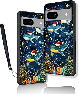 Case for Google Pixel 8–Christmas Whale, Ultra Slim Heavy-Duty Phone Back Cover, Scratch-Resistant TPU Case for Google Pixel 8