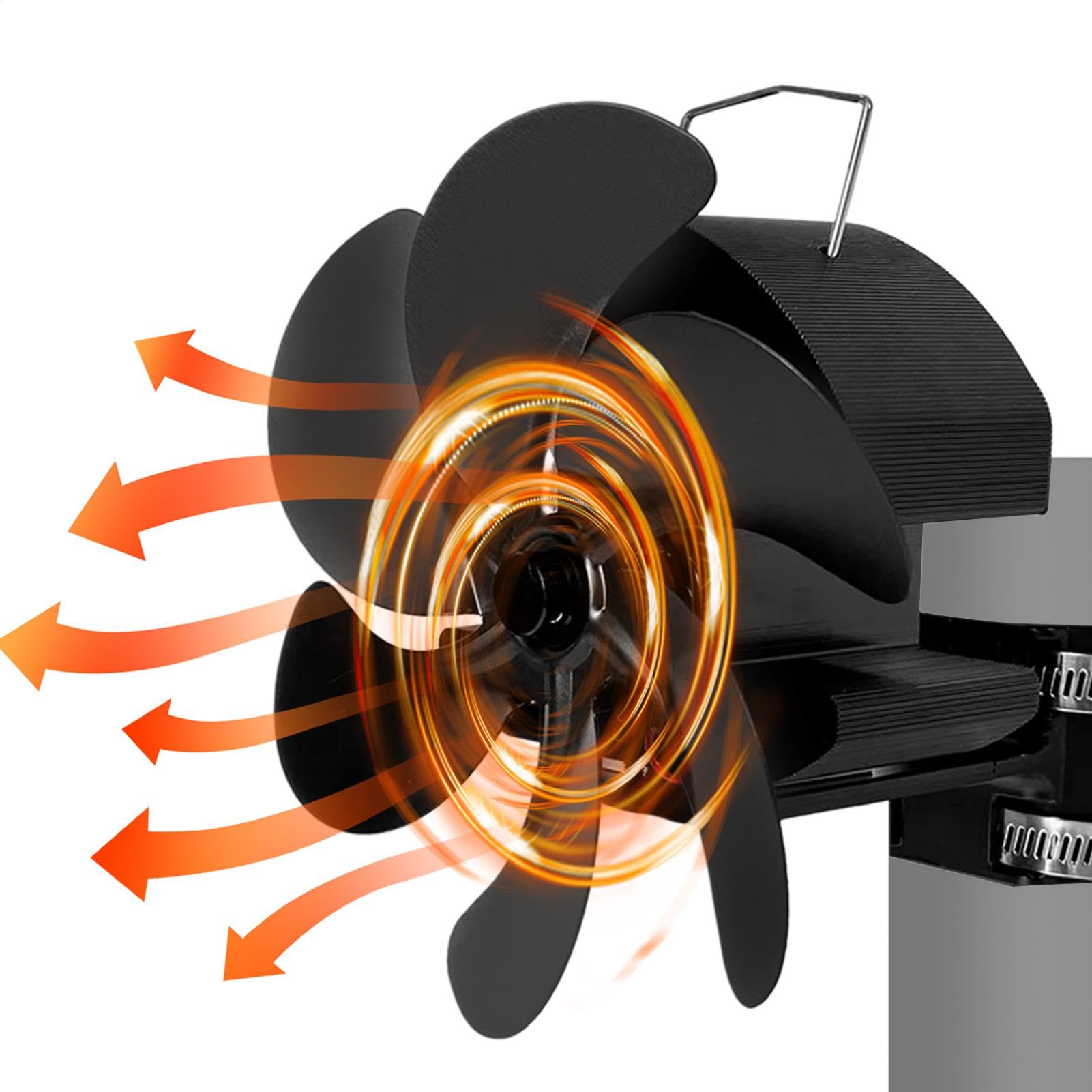 Ventilatore Per Caminetto Con Stufa A Legna Ventilatore Termico Silenzioso | Alimentato A Calore Diffusione Aria Calda Per Bruciatori A Legna E Riscaldamento Intern