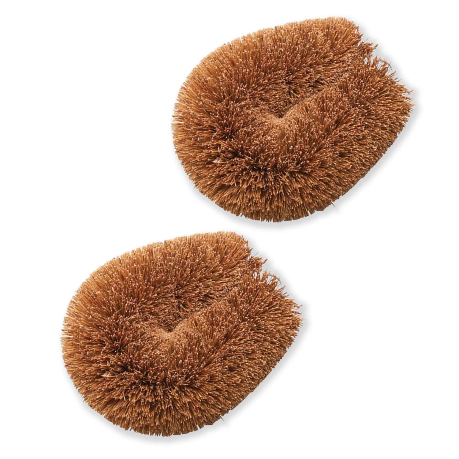 Natural Coir Fiber Tawashi Scrub Brush - Traditional Japanese Scrubber for Pots, Pans and Vegetables - 7cm x 11cm - Pack of 2 (Regular)