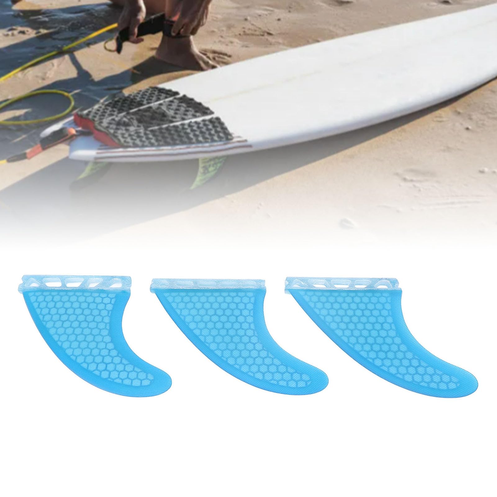 Alomejor Aleta de Tablero de Surf, Aleta de de Fibra de Vidrio de Panal, Compatible para Paletas de Río y Margen de Océano