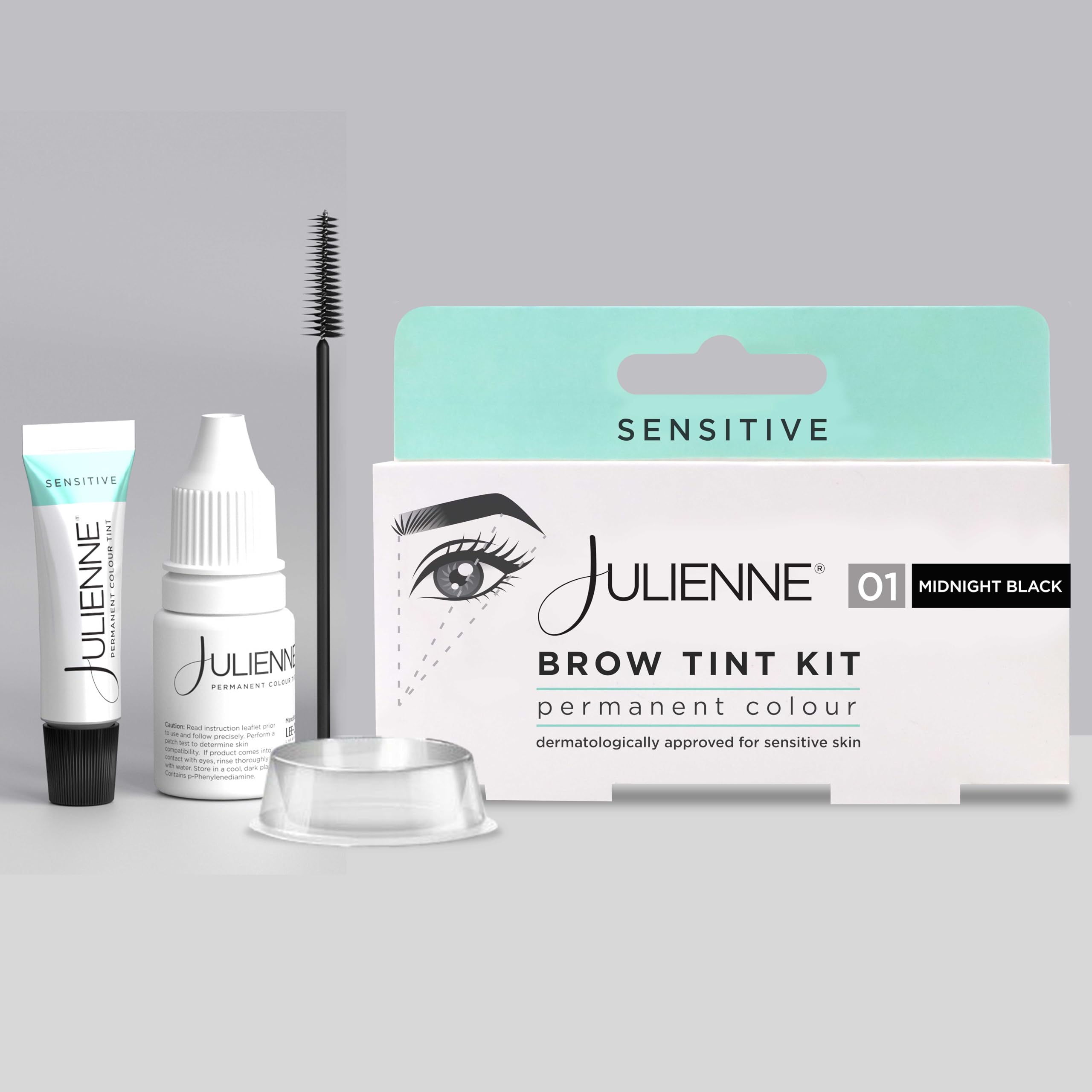 Julienne Brow Tint Kit Sensitive - Midnight Black, 5 ml (Pack of 1) - Image 2