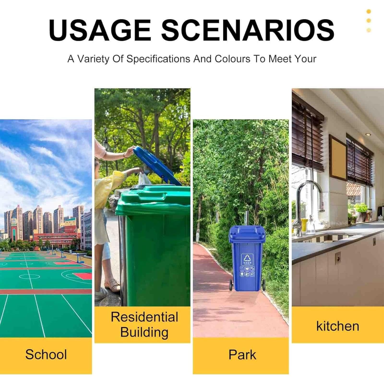 Cubo de Basura Exterior con Ruedas, contenedor de Basura Resistente Multicolor para Patio Trasero, Garaje, terraza y Uso Comercial. (Blue 30L)