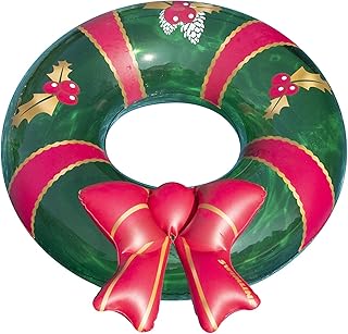 Swimline Christmas Wreath Inflatable Pool Ring, Multi, One Size
