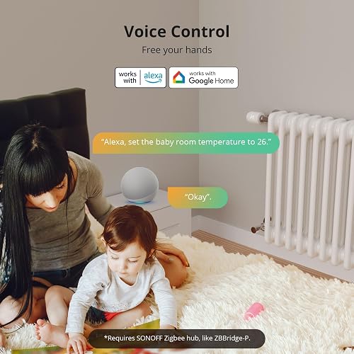 SONOFF Termostato da Radiatore TRVZB, Valvola Termostatica Intelligente,Termostato per Riscaldamento Intelligente con Funzione App, Richiede Hub Zigbee 3.0, Compatibile co Amazon Alexa/Home Assistant - 5