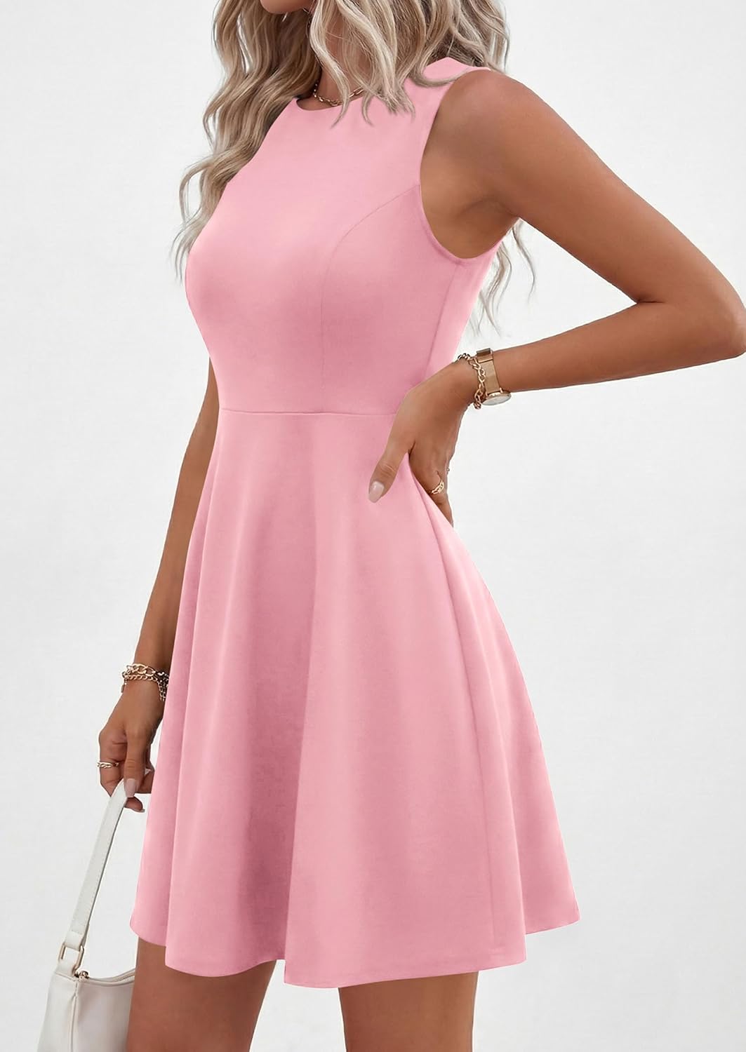 PRETTYGARDEN Cocktail Dresses for Women Summer 2026 Elegant Classy Spring A Line Sleeveless Mini Short Party Dress Pockets - Image 3