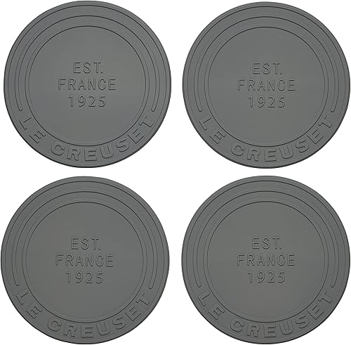 Le Creuset Posavasos de silicona (est. 1925), juego de 4, ostra