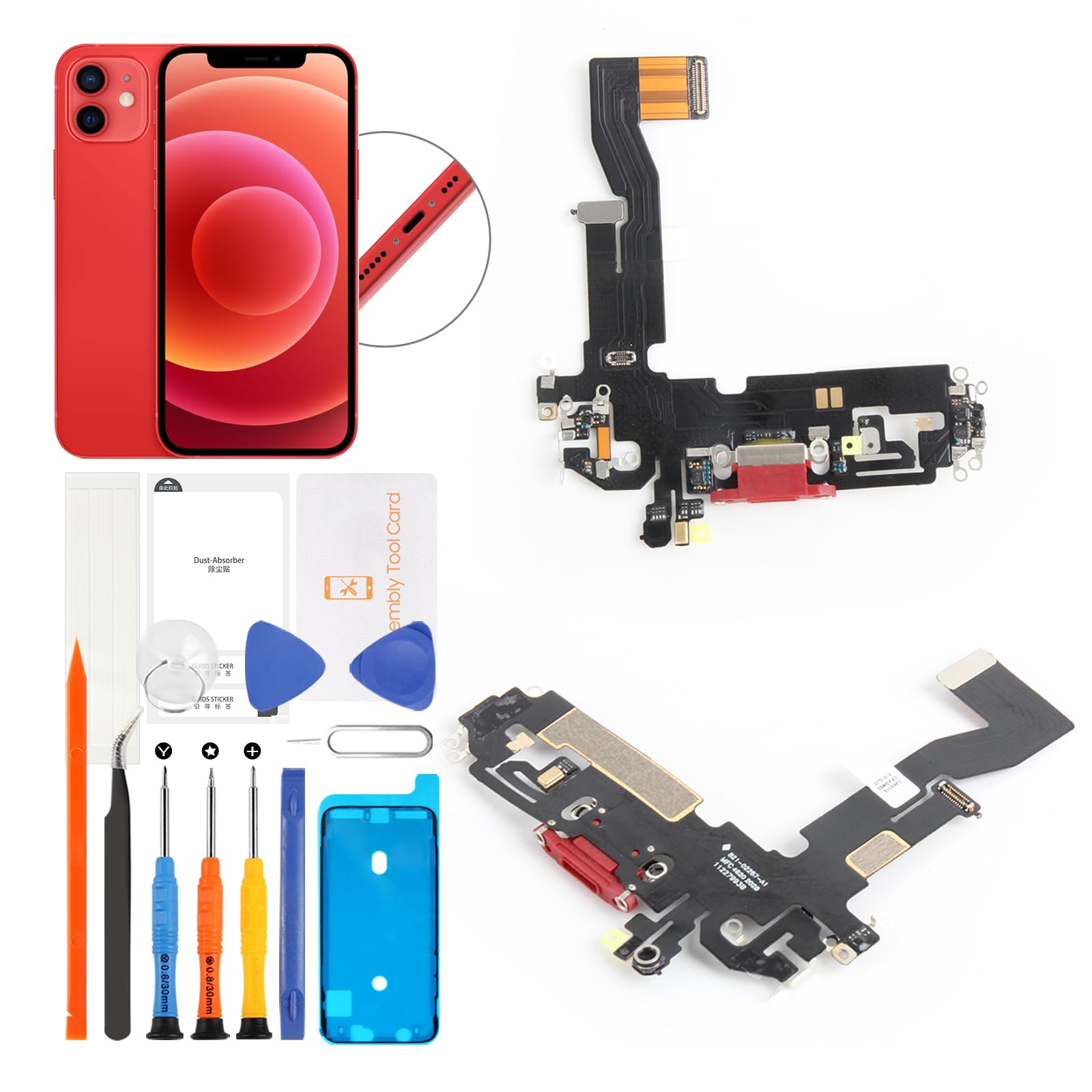 Amazon.co.jp: SRJTEK for iPhone 12 USB 充電ポード交換修理 ドック