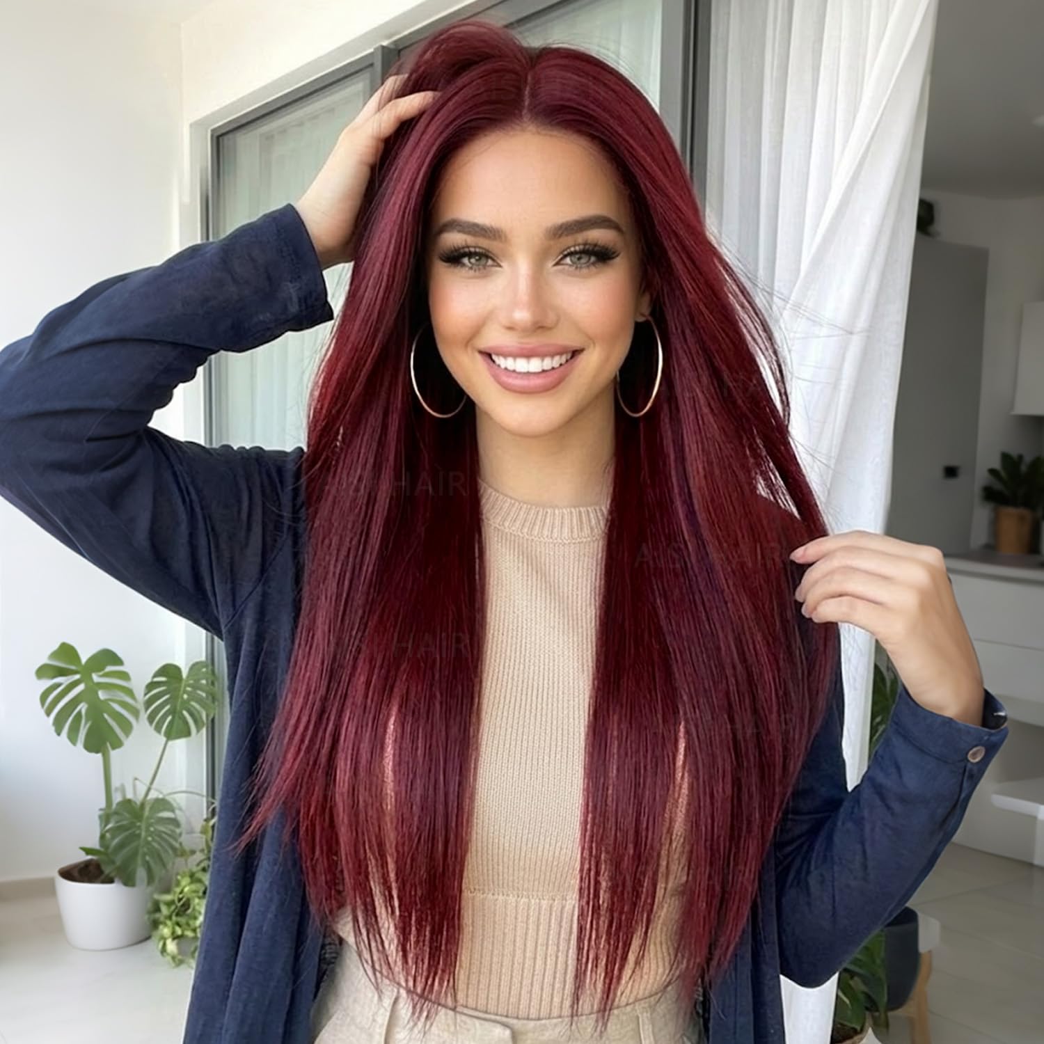 Amazon.com : AISI HAIR Burgundy Synthetic Lace Front Wigs 