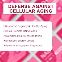 Vista 3 de Suplementos NAD para mujeres - con ribósido de nicotinamida y resveratrol y CoQ10, suplemento NAD+ 8 en 1 para antienvejecimiento, aumenta