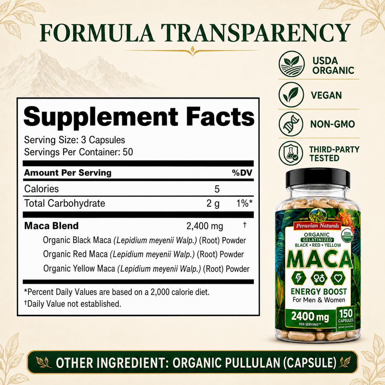 Organic Maca Root Capsules for Women & Men - 150 Veggie Capsules — Amazon image 5