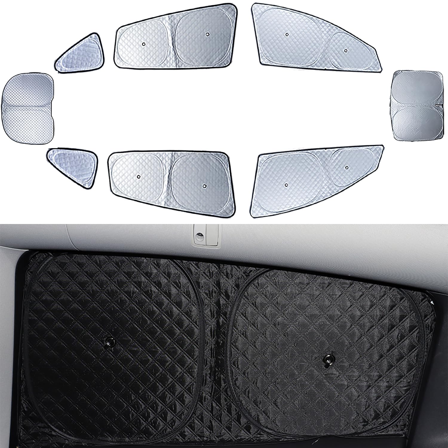 Upgraded Camping Privacy Curtain 8 Pieces for Tesla Model Y 2020-2026 Window Sunshade for Model Y Juniper Camping Shades Windshield Sunshade Privacy Screens forTesla Accessories