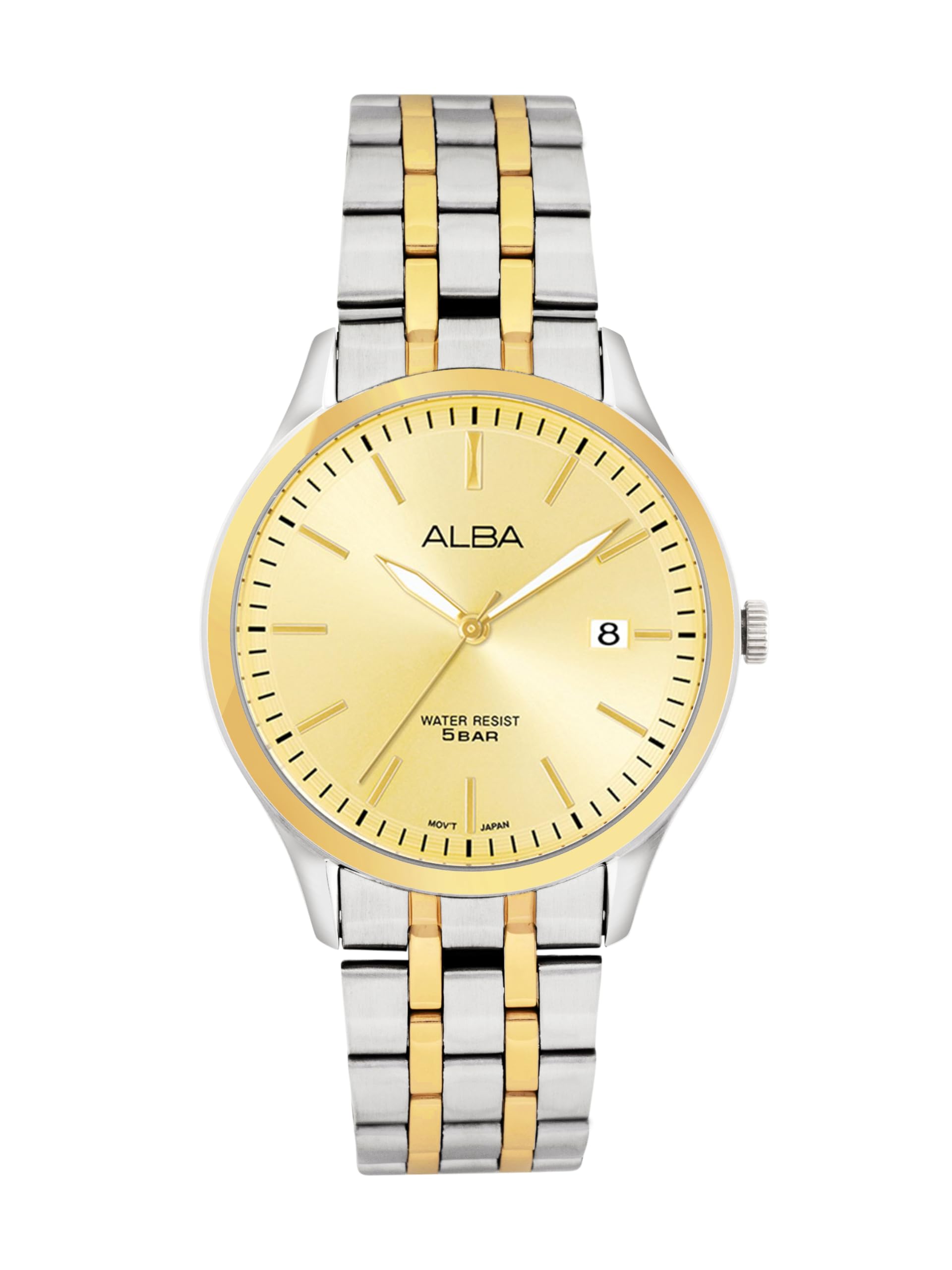 Alba Stainless Steel Men Analog Wristwatch As9S10X1, Gold Dial, Silver Band (B0CD82T1ZD) Amazon Price History, Amazon Price Tracker