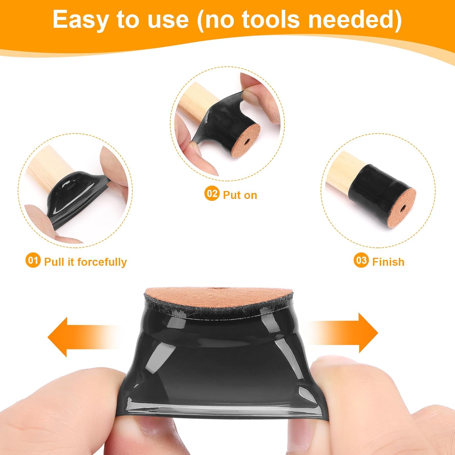 CHUNZEXI 32 Pack Chair Leg Floor Protectors for Hardwood Floors, Silicone Felt Covers Pads Caps, Protect Wood Furniture Feet Floors Noise Reduce and Scratch (Universal Small)