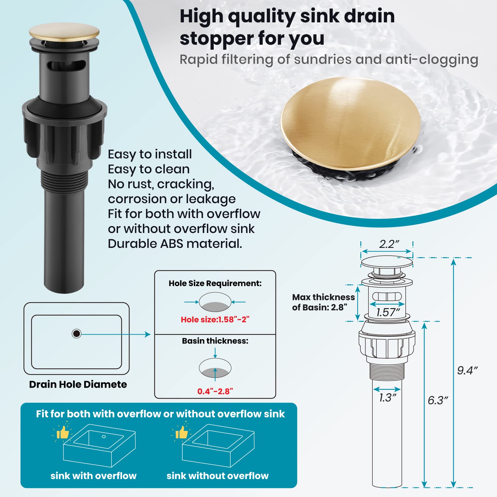 gotonovo Antique Brass 3 Hole Two-Handle Bathroom Sink Faucet Widespread Double Cross Knobs Mixing Tap Deck Mount with Pop Up Drain