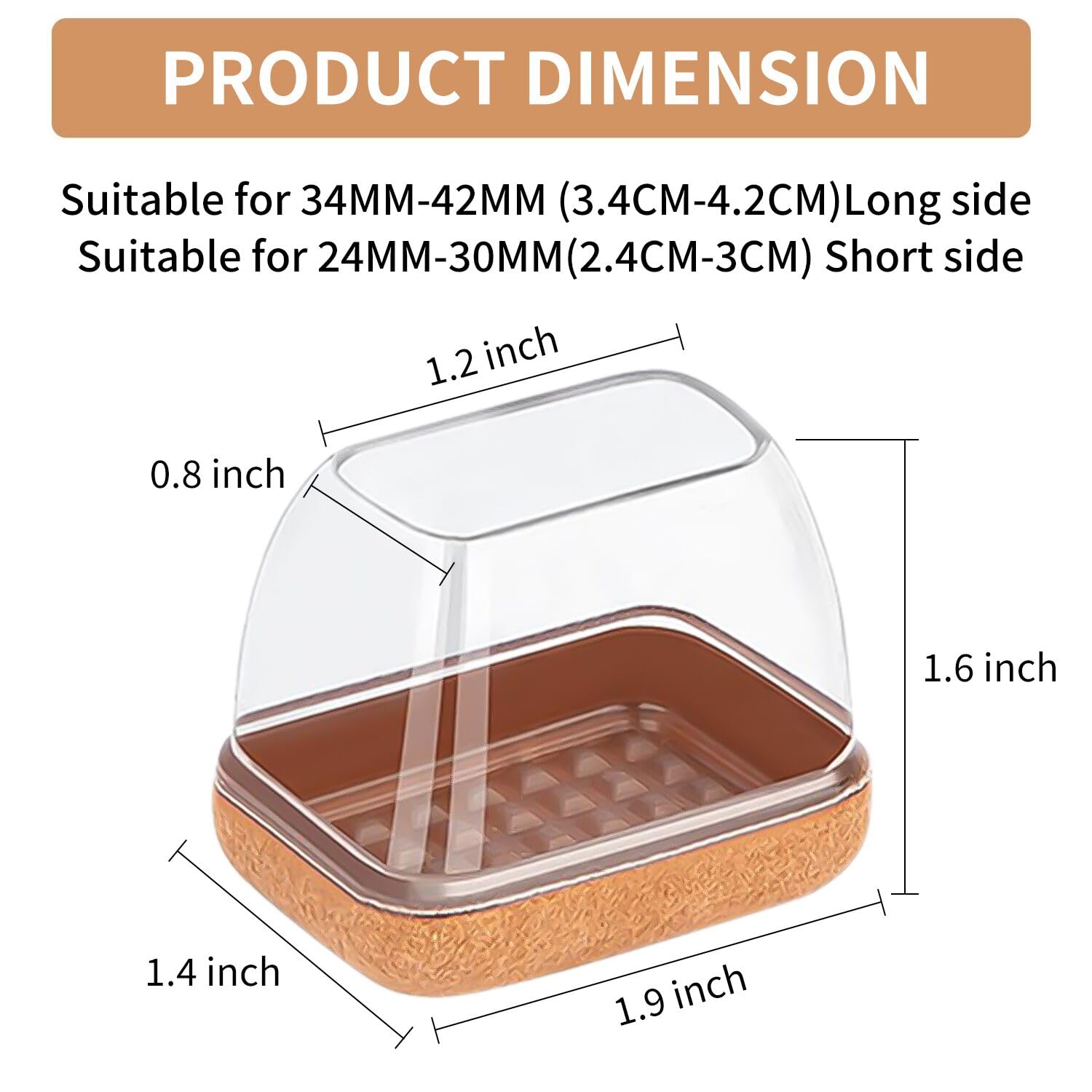 Protection Pied De Chaise, 16PCS Rectangulaire Patin Chaise Silicone, Transparent Embout Pied De Chaise avec Tampon Feutré, Protéger Le Sol sans Bruit, Convient Largeur 24-30mm, Longueur 34-42mm
