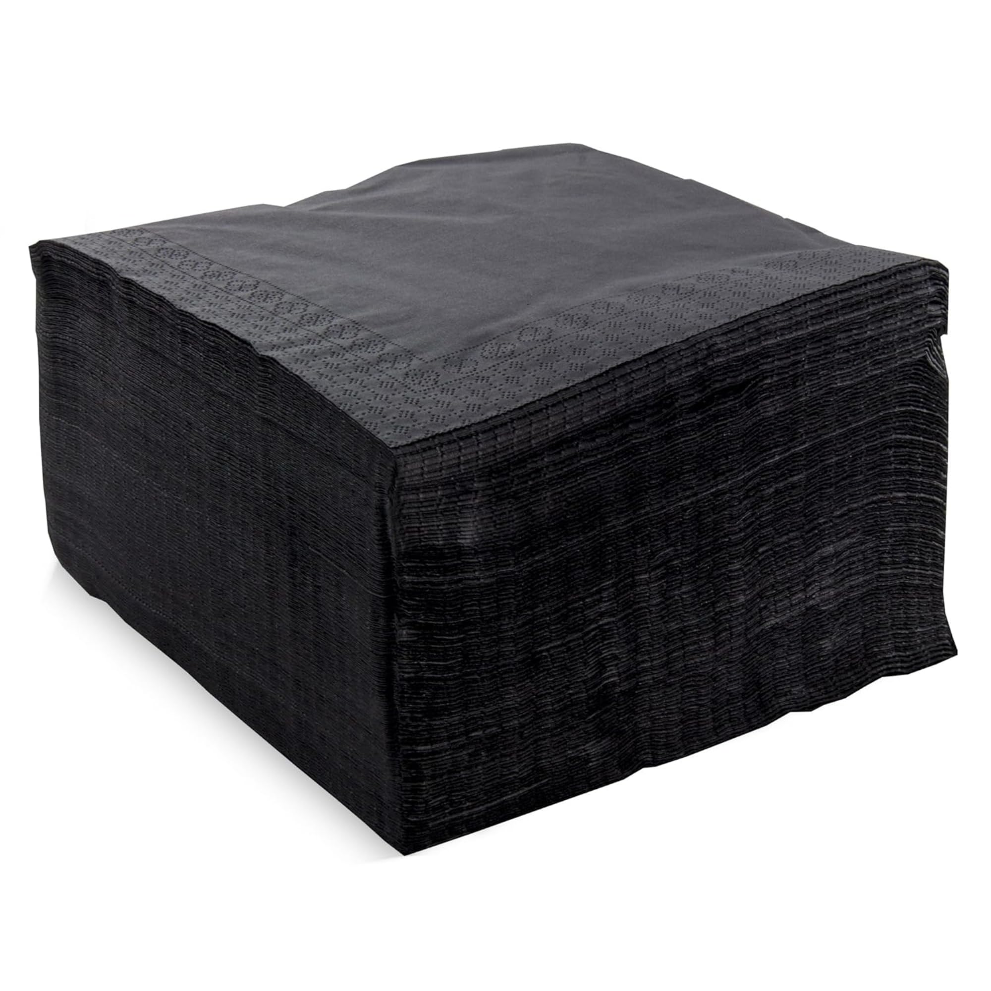 MORIGAMI SER42204960 Napkin 40 x 40 cm, 2-Ply, 1/4 Fold, 100 Napkins, 2-Ply, Smooth with Border, Black