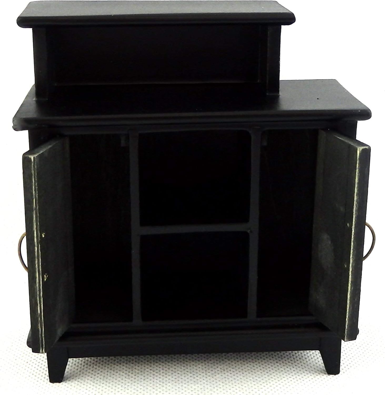 Melody Jane Dolls Houses Black Bar High Cabinet Miniature Dining Room Study Furniture 1:12