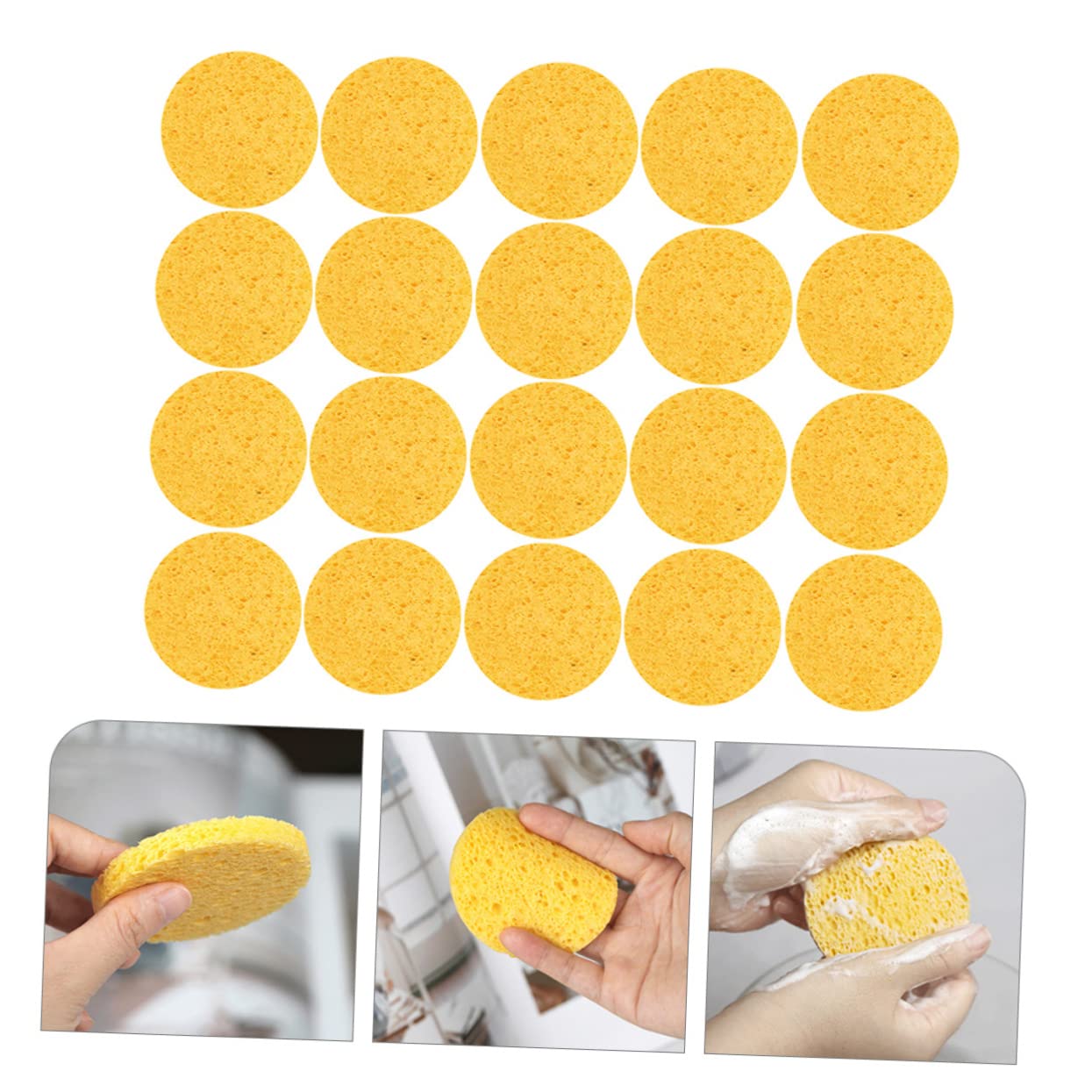 MAGICLULU 4 Set Di Spugne Struccanti in Polpa Di Legno Per La Pulizia Del Viso Spugne Per Una Delicata Esfoliazione 20 Pezzi*4