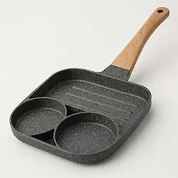 Frigideira Antiaderente Multifuncional 3 em 1 Cabo de Madeira Ideal para Fritar Ovos Legumes ou Carnes Fácil de Usar