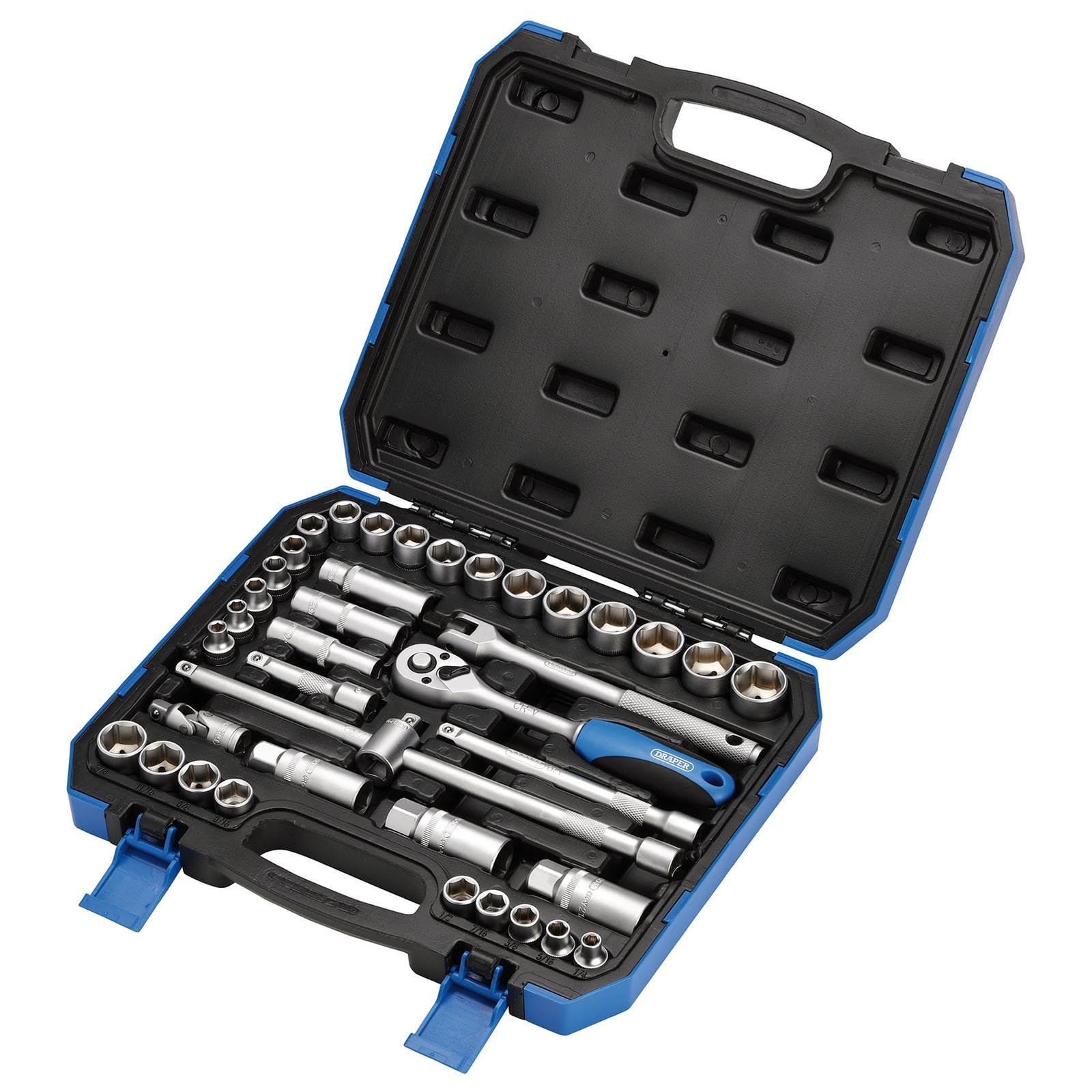 Draper DD39AM 3/20,3 cm centimetri. Dr. mm/AF Combined socket set (39 pezzi), blu