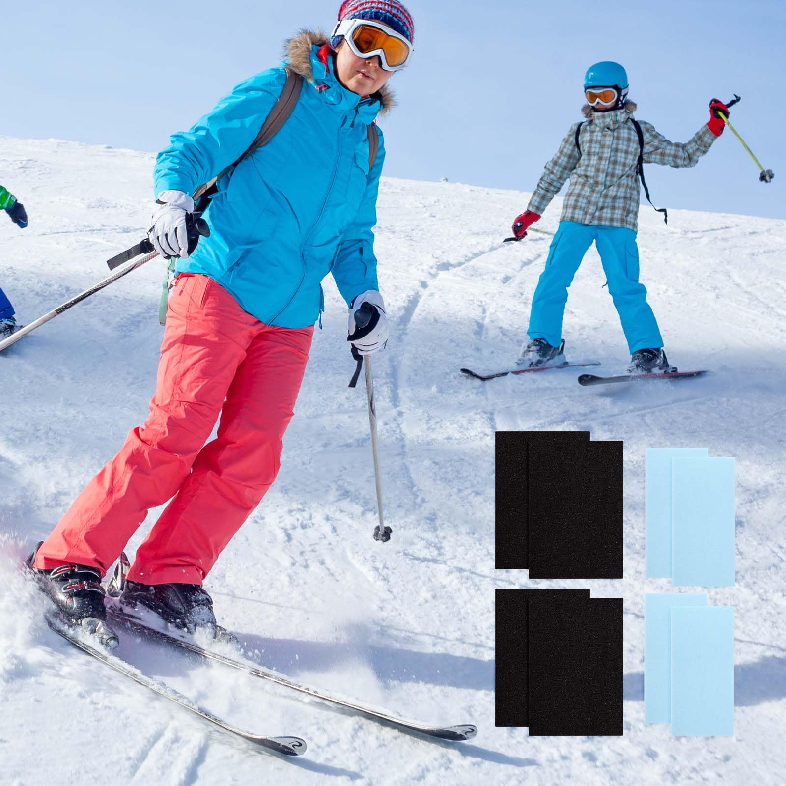 Protège Tibia Ski Adhésifs 8 Pièces 2 Tailles 18x12cm 15,2x7,5cm Mousse