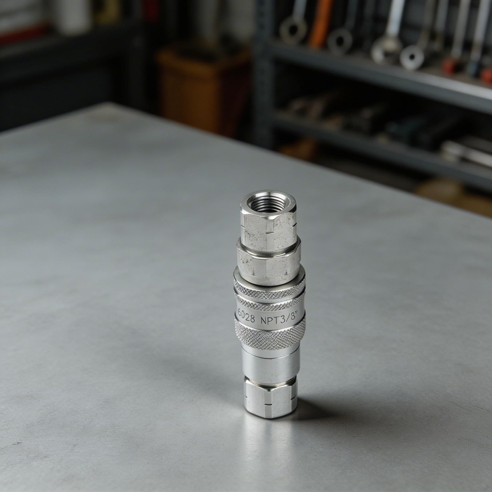 Hydraulikkupplung, flache Oberfläche, ISO 16028, Schnellverbindungs-Set, 2 Sets NPT-Gewindefitting, für Kompaktlader, Traktor, Hochdruck-Kohlenstoffstahladapter (NPT3/8)