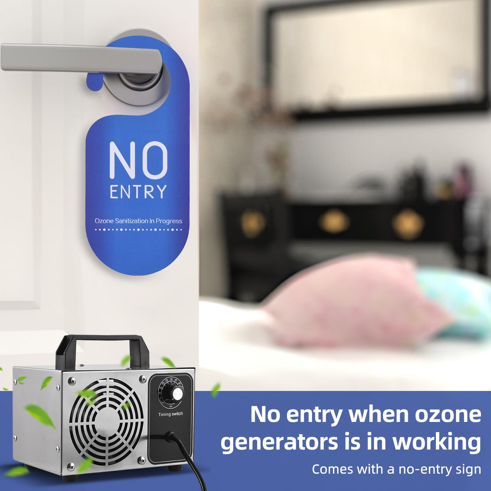 Generatore di ozono Deodorante O3 in acciaio inossidabile Purificatore d'aria Deodorante Macchina per ozono ad alta capacità Ionizzatore d'aria Odore pulito per casa Auto Animali (36 g all'ora)