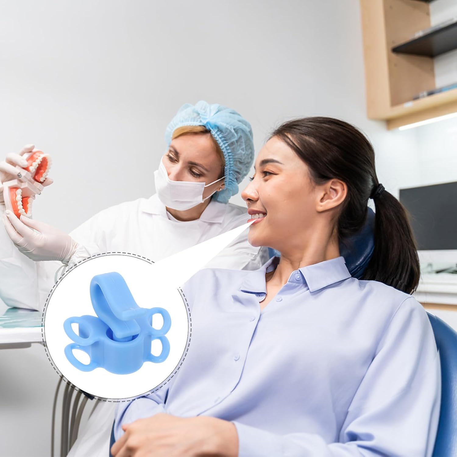 Prop Dental Silicone Bite Block Adult Mouth Opener Adult Silicone Dental Appliance for Hospital and Home Oral Procedures