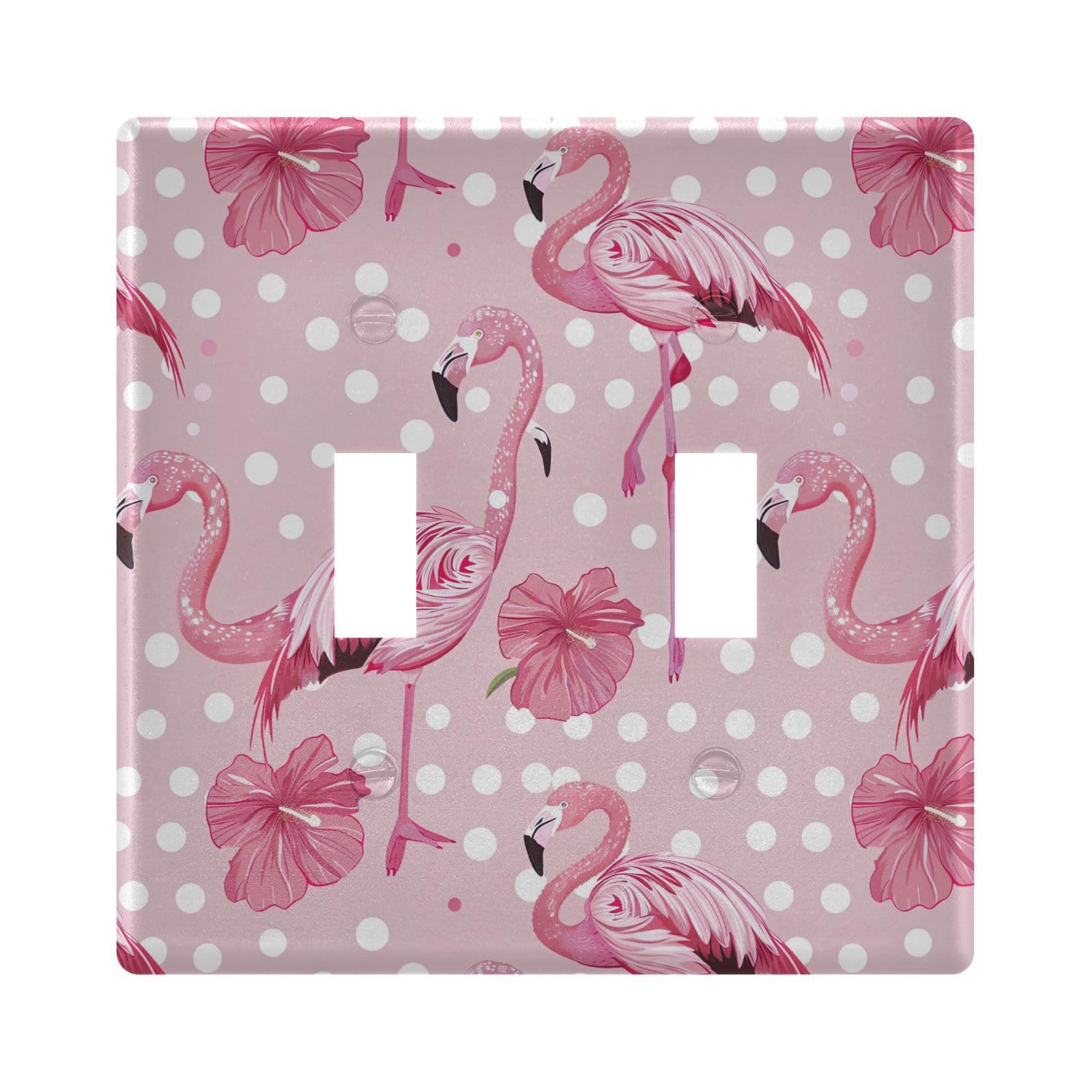 UMIRIKO Pink Flamingo Light Switch Cover Plate Covers Decorative Double Toggle Home Decor 202b5778