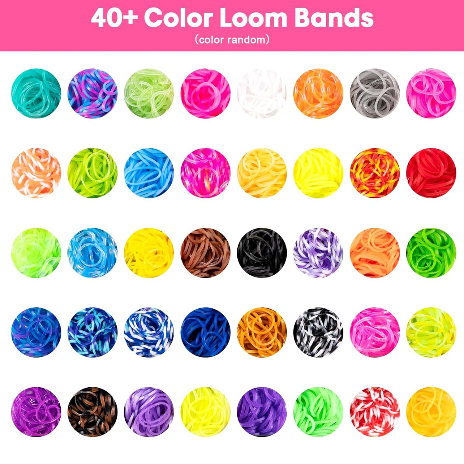 Noa Home Deco NHD-LoomBandsSet-54 Elastic Bracelet Kit for for Kids/Girls/Boys, 5100+ DIY Elastic Bracelets
