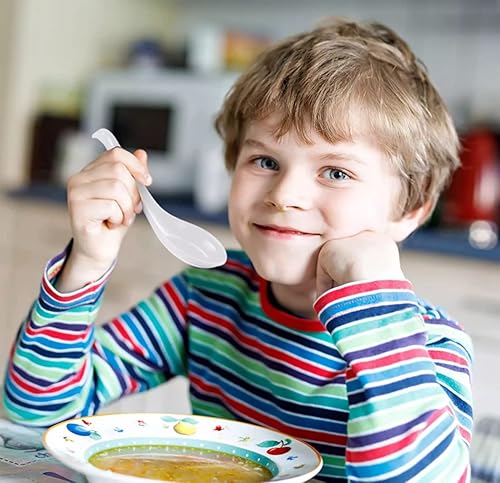 Miniatura 5 de Comicfs Cucharas de sopa asiáticas 12 piezas, 12HSP-W, cucharas de sopa japonesas grandes, cuchara de sopa de fideos de arroz soba Pho Ramen,