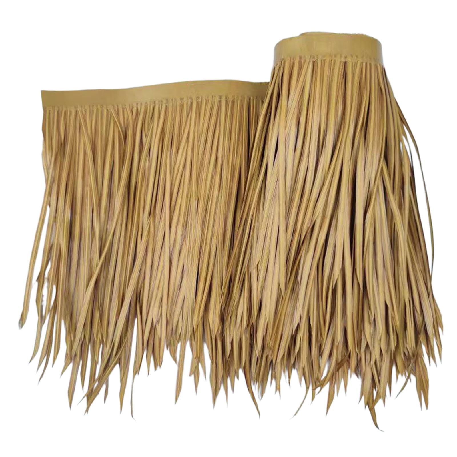 Natural Thatch Roofing Roll for Bar Hut, Palm Grass Skirting Decoration - Realistic Tropical Palm Leaf Roofing for Tiki Bar, Garden Party, Beach Theme Decoration- Style A