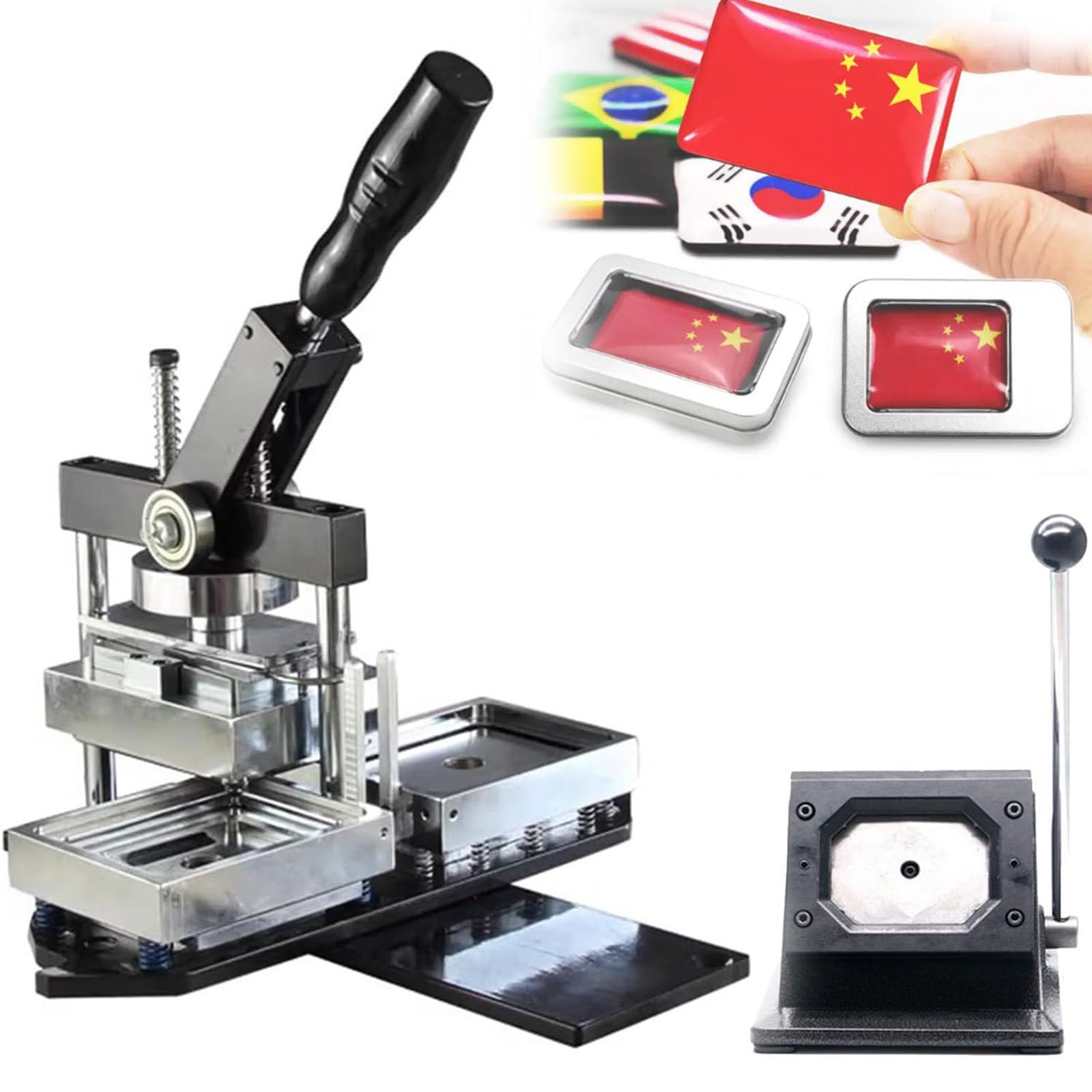 GTHTUHFD Fridge Magnet Machine Badge Maker Machine, Button Badge Making Machine Rectangle Shape Diy Fridge Magnet Magnetic Making Machine 80 * 53Mm/90 * 65Mm Size With 200 Ma,90 * 65mm