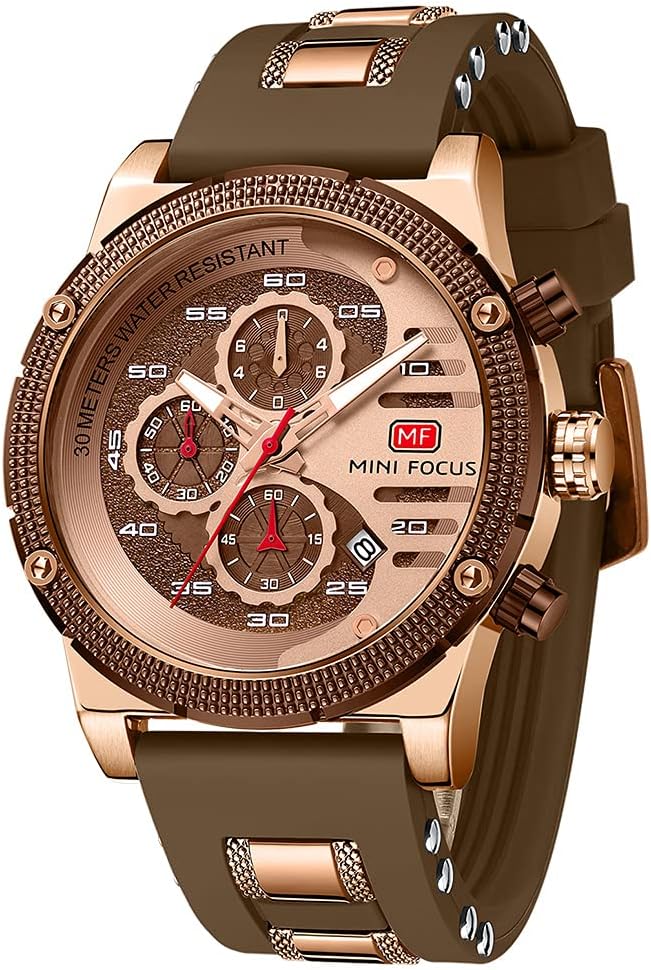 Mens Watches for Men Casual Chronograph Waterproof Sport Military Watch Analog Quartz Movement Stylish Luxury Dress Wrist Watch Elegant Gift Watch for Men