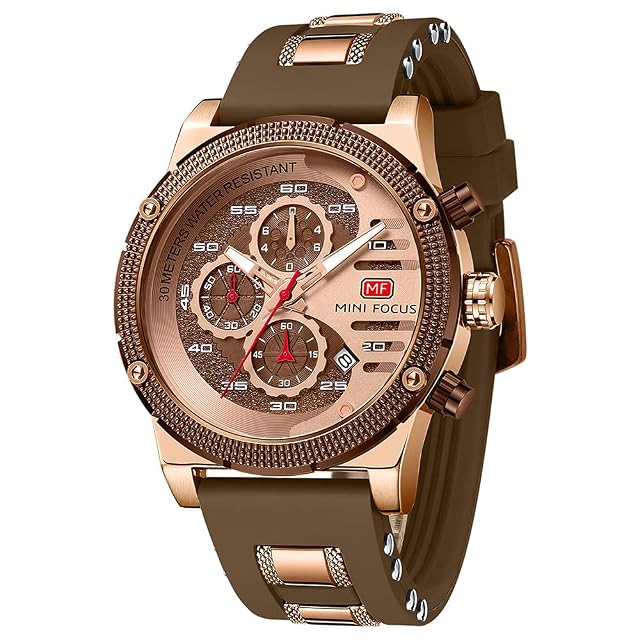 AIMES Mens Watches for Men Casual Chronograph Waterproof Sport Military Watch Analog Quartz Movement Stylish Luxury Dress Wrist
