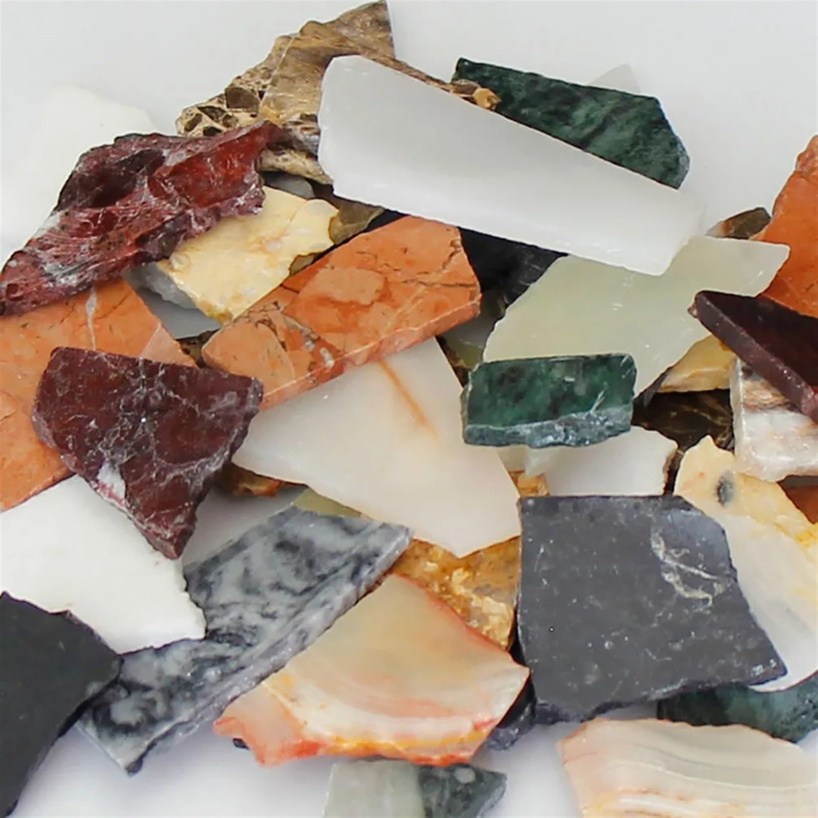 Azulejos de mosaico Azulejos de mosaico de vidrio y cerámica con diseño de mármol, piezas de mosaico de Jade irregulares de colores mezclados, Artesanías hechas a mano, fragmentos de piedra DIY, 250g(