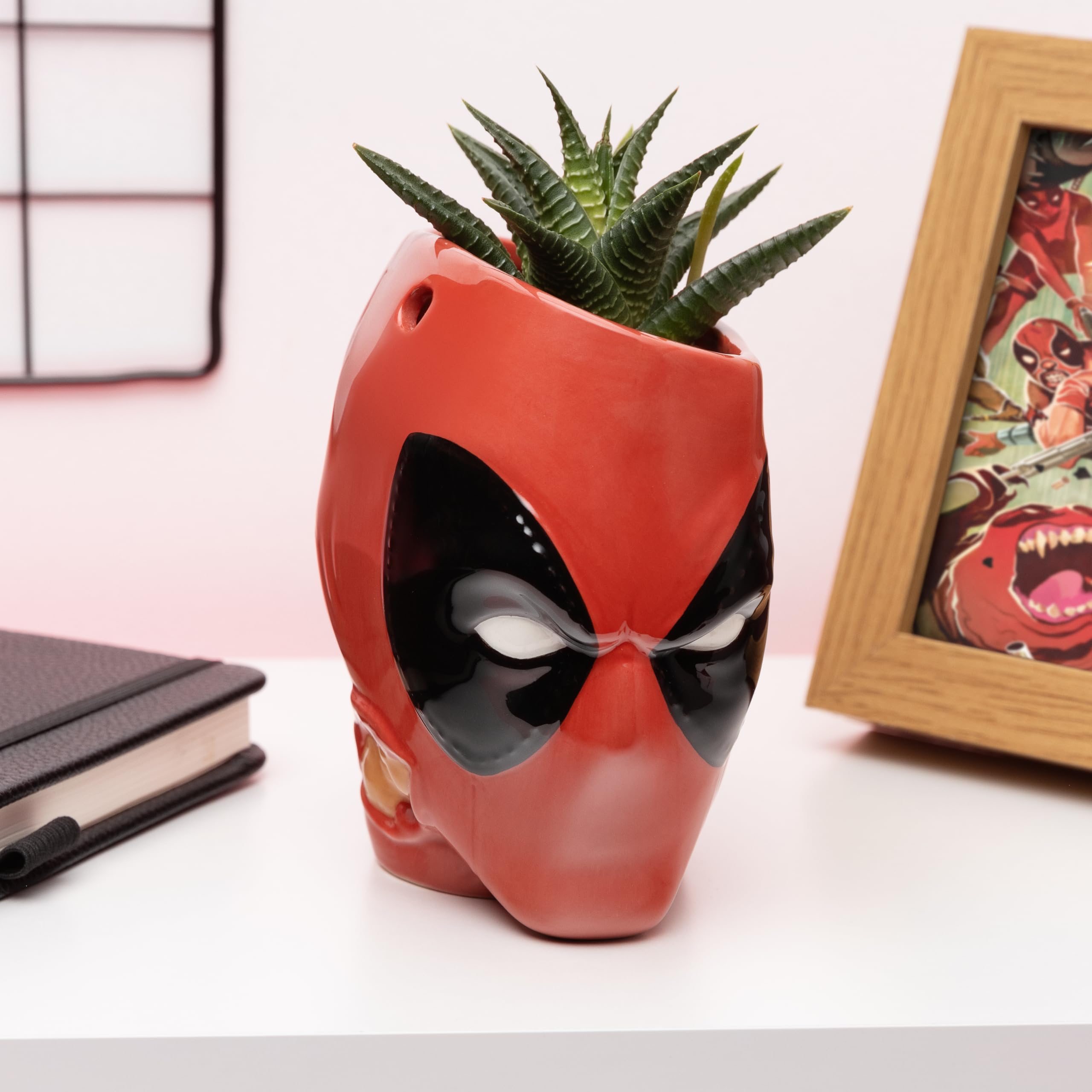 Paladone Deadpool Mask Pen Holder - Officially Licensed Marvel Plant Pot, Desk Accessories for Super Hero Fans Novelty Gift, 13cm - Image 2