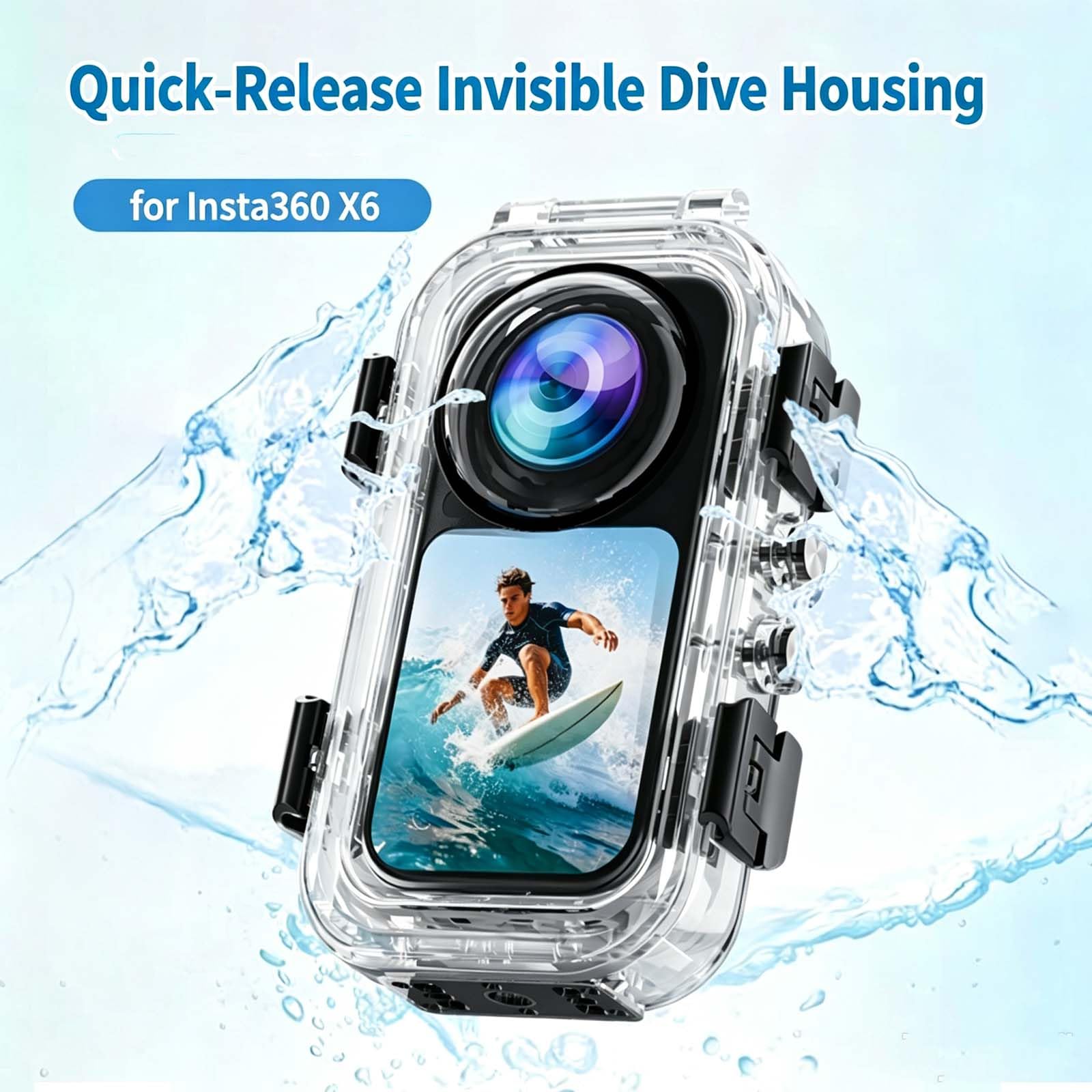 Carcasa sumergible impermeable para Insta360 X6 carcasa de liberación rápida