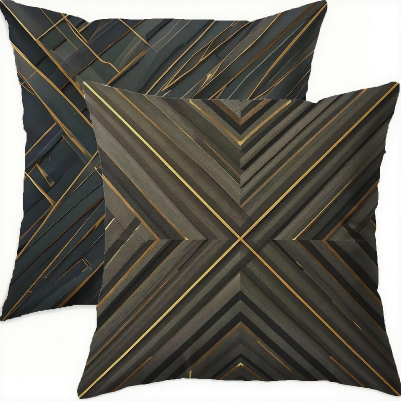 Housse coussin 60x60cm lot de 2 coussins décoratifs gris de salon