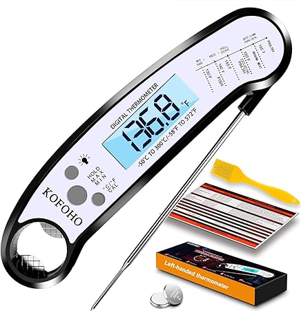 Review Digital Meat Thermometer Left Hand – KOFOHO Waterproof Kitchen Instant Read Food Thermometer with Backlight, Probe and Magnet for Cooking, Baking, Liquids, Candy, Oil Deep Fry BBQ Grill & Air Fryer Review Digital Meat Thermometer Left Hand – KOFOHO Waterproof Kitchen Instant Read Food Thermometer with Backlight, Probe and Magnet for Cooking, Baking, Liquids, Candy, Oil Deep Fry BBQ Grill & Air Fryer