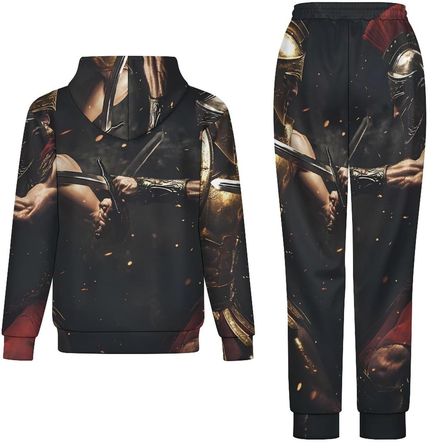 Medievalwarrior Shield Saber Men's Hooded Set Casual 2 Pieces Suits Pullover Tracksuit Hoodies And Sweatpants