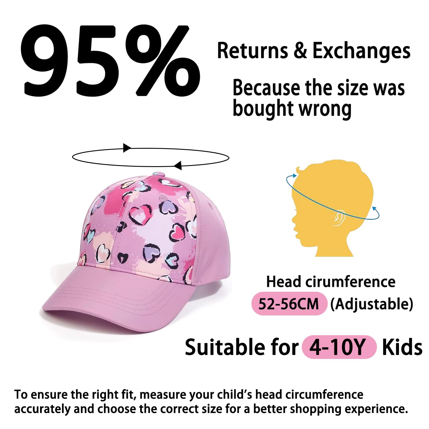 Cappello da Baseball per Bambini, con Coda di Cavallo, per Ragazze e Ragazzi, Visiera Parasole UPF 50+, Cappello Estivo da Tennis, Cappello da Sole, Blu, Taglia Unica