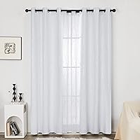 Vista 7 de Deconovo Cortinas opacas negras para sala de estar, cortinas de 84 pulgadas de largo (52 x 84 pulgadas, 2 paneles), paquete de cortinas opacas