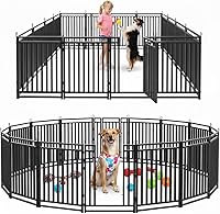 Vista 18 de Valla Engrosada para Perros Duradera y Resistente para Patio Exterior, 8 Paneles de 40" de Altura, Portátil y Fácil de Instalar – Ideal para Uso