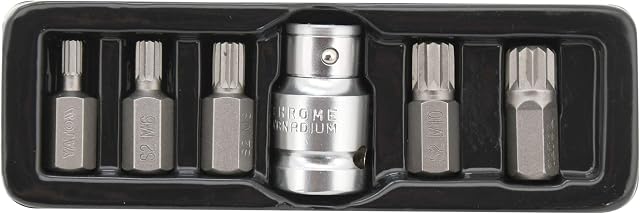 Yato YT Professional Spline Bits Set 6 Pcs 1/2-Inch Adaptor (YT-0414)