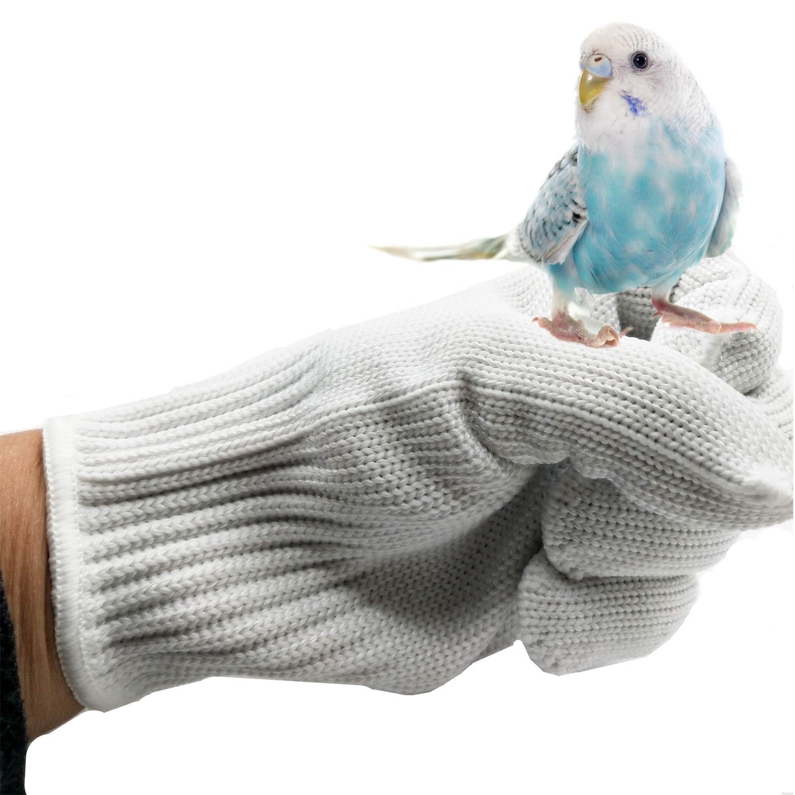 X spring Bird Training Anti Bite Gloves, Steel Wire Gloves for Parrot Chewing Safety Protective, Anti Bite Gloves for Birds, Small Animal Handling Gloves for Small Animal Pet Parrotlets (White)