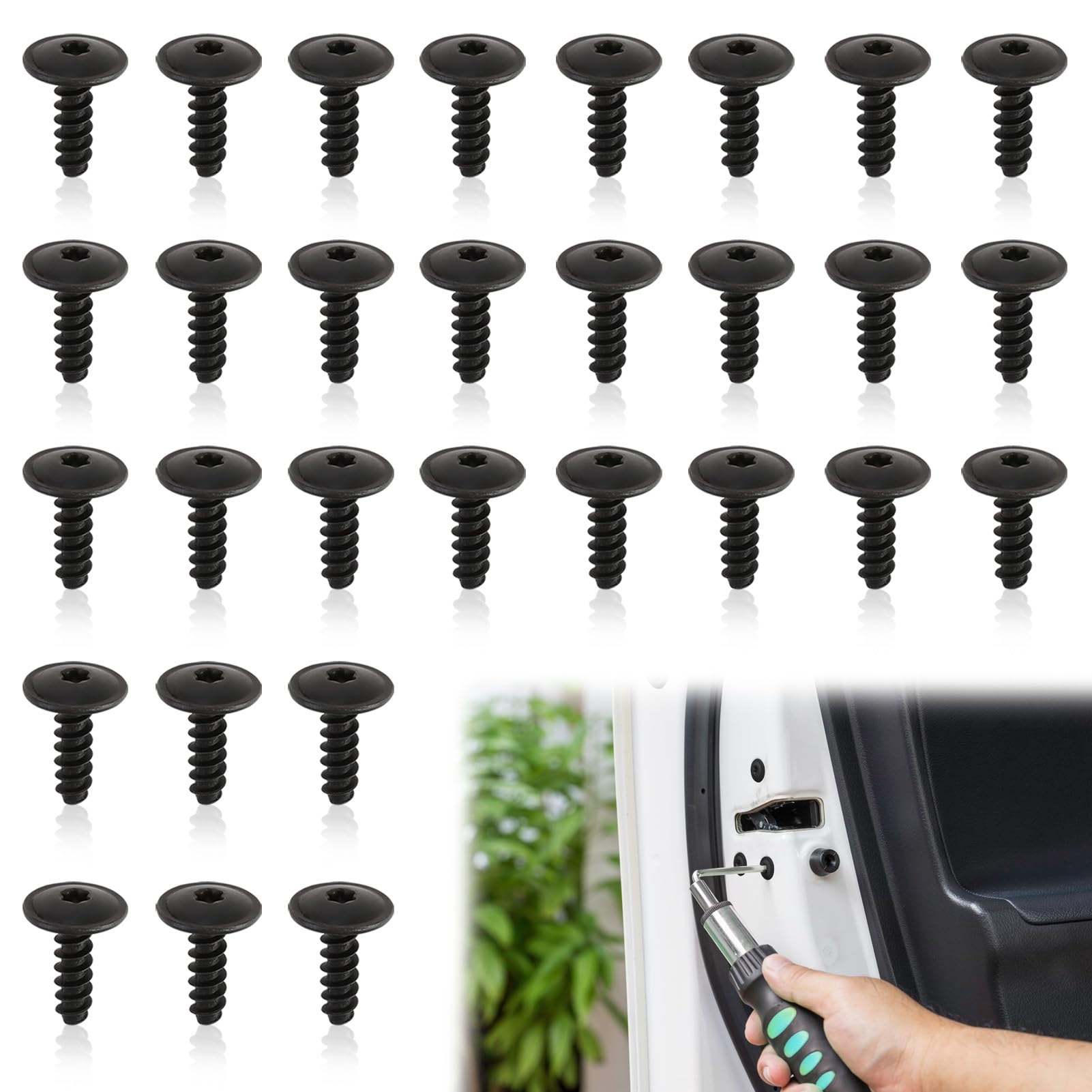 30 Pcs Screw Bolt Retainer Car Undertray Screws Wheel Arch Inner Liner Splash Guard Torx Screws Vehicle Trim for Engine Cover Hood Wheel Bumper Liner Fender for Volkswagen Audi VW