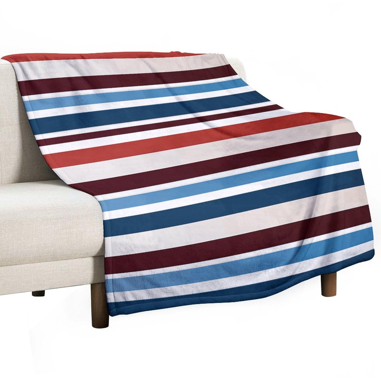 Couverture en flanelle pour frissons nocturnes plaid léger rouge et bleu